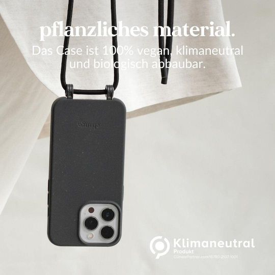 Woodcessories Задна корица с Каишка Черен (iPhone 14 Pro)