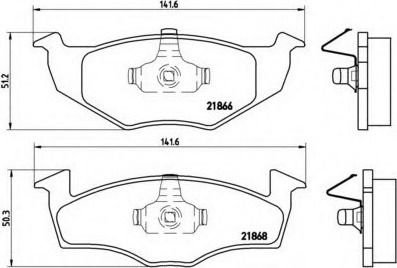 Brembo Brake Pad Front for Seat Arosa Skoda Fabia / Praktik / Roomster Volkswagen Fox / Lupo / Polo