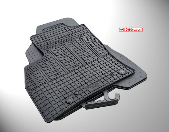 Cik Σετ Μπροστινά και Πίσω Πατάκια 4τμχ για Peugeot Bipper Tepee Fiat Qubo Citroen Nemo 2008+ Μαύρα