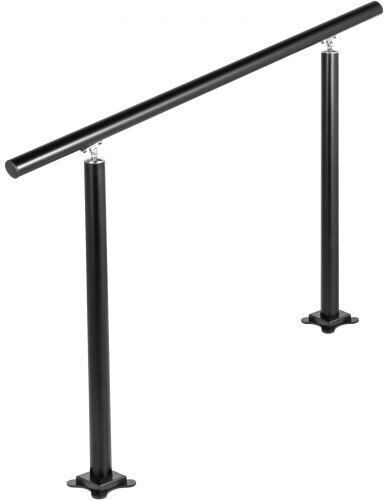 Vevor Black Outdoor Stair Railing 4ft Adjustable 0-60° Garden Lzltfs4ycyghsdlz1v0