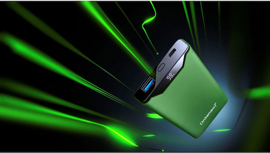 Intenso F10000 Power Bank 10000mAh 20W с USB-A порт и USB-C порт Бързо зареждане 3.0 Зелен