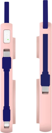 3MK PastelUp MagSafe Power Bank 10000mAh 22.5W с USB-A порт и USB-C порт Розов