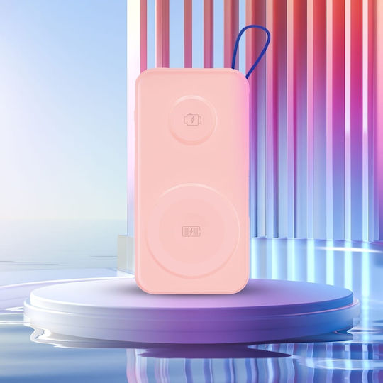 3MK PastelUp MagSafe Power Bank 10000mAh 22.5W с USB-A порт и USB-C порт Розов