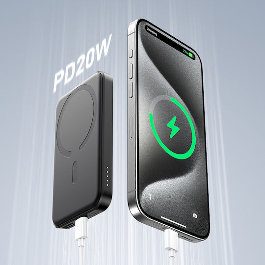Joyroom JR-W020 Mini Power Bank 5000mAh 20W με Θύρα USB-A και Θύρα USB-C Power Delivery Μαύρο