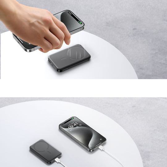 Joyroom JR-W020 Mini Power Bank 5000mAh 20W με Θύρα USB-A και Θύρα USB-C Power Delivery Μαύρο