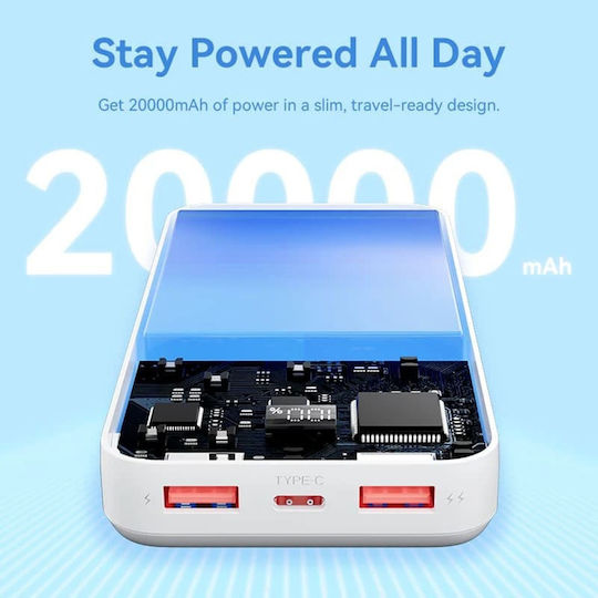 Vention Power Bank 20000mAh 22.5W με 2 Θύρες USB-A και Θύρα USB-C Power Delivery / Quick Charge Μαύρο