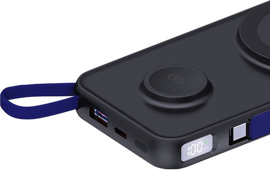 3MK PastelUp MagSafe Power Bank 10000mAh 22.5W с USB-A порт и USB-C порт Черен