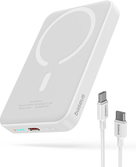 Baseus Mini Air MagSafe Power Bank 10000mAh 20W cu Port USB-C Alb