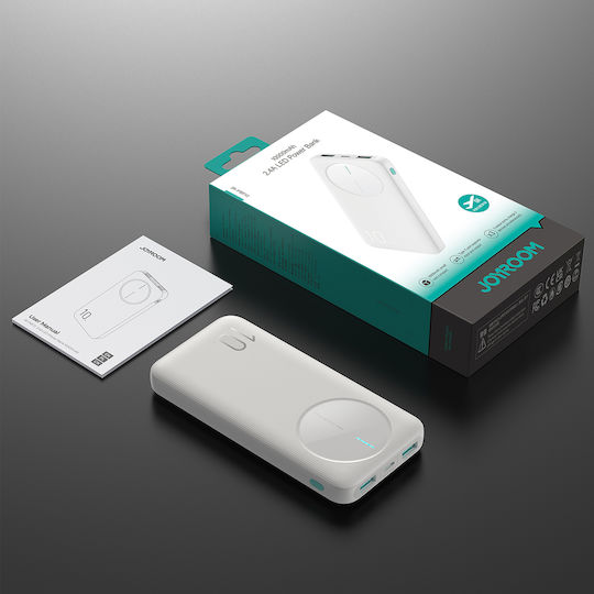 Joyroom JR-PBF12 Power Bank 10000mAh 12W με 2 Θύρες USB-A και Θύρα USB-C Λευκό