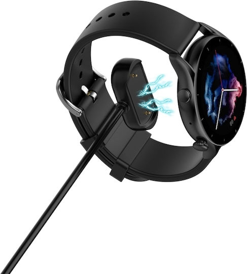 Tactical Charging Cable Ladegerät für Amazfit GTR 3 / GTR 3 Pro / GTS 3 Schwarzς