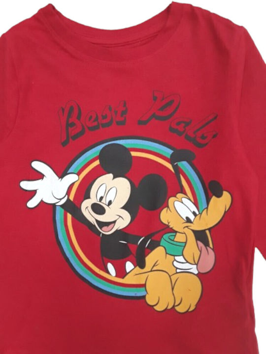 Kids' Shirt Long Sleeve Red Mickey