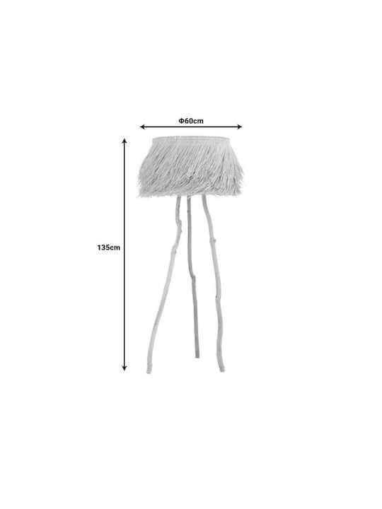 Inart Floor Lamp H135xW60cm. with Socket for Bulb E27 Beige