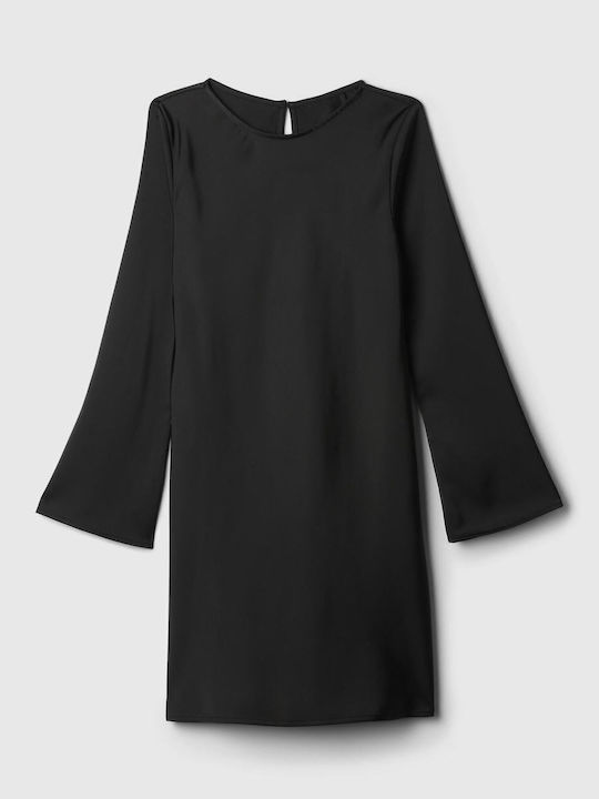 Mini Evening Satin Dress True Black