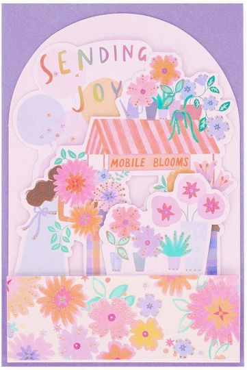 Legami Greeting Card Pop-up Flower Cart