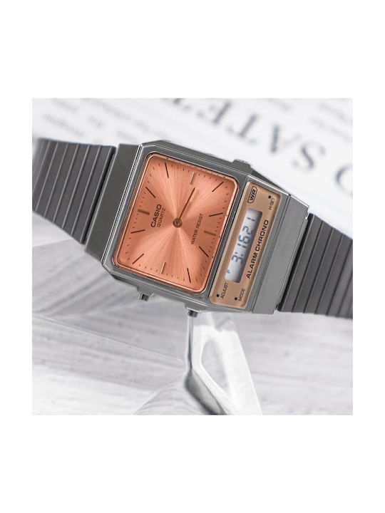 Casio Ψηφιακό Ανδρικό Ρολόι 32mm Μπαταρίας με Μαύρο Μεταλλικό Μπρασελέ