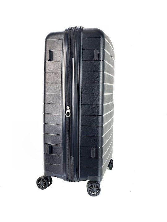 Verage Medium Hard Travel Suitcase Black with 4 Wheels Height 65cm