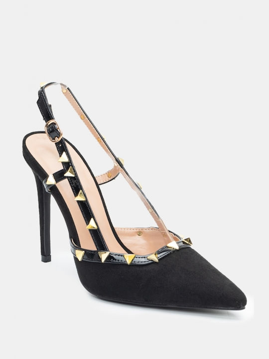 Luigi Pointed Toe Black Heels