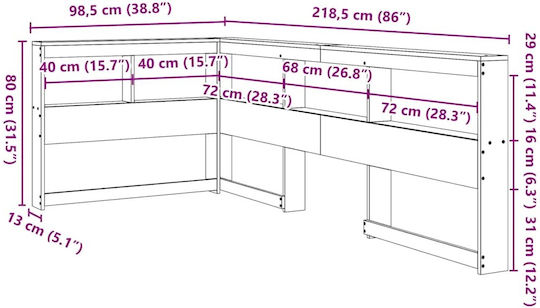 vidaXL Wooden Bed Headboard Pine 80x80cm