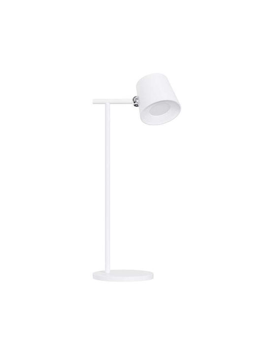 Lightex Презареждаема LED Настолна Лампа За Бюро С Щипка В Бял Цвят