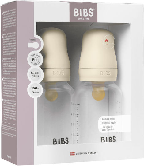 Bibs Plastikflasche Gegen Koliken mit Kautschuksauger für 0+, 0+ m, Monate 150ml 2Stück