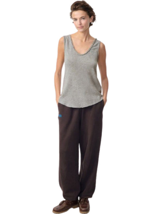 Women's Blouse Cotton Sleeveless Grey