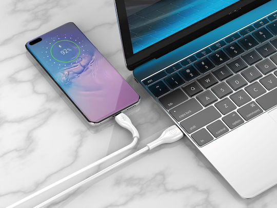 Techancy USB-A to Lightning Cable Λευκό 1m