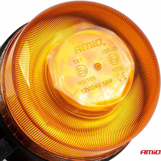 AMiO Car Beacon LED 12 / 24V 12.3cm with Orange Lighting