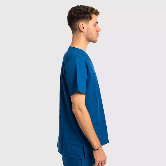 Dr. Scrub Unisex Blue Medical Blouse Cotton and Polyester