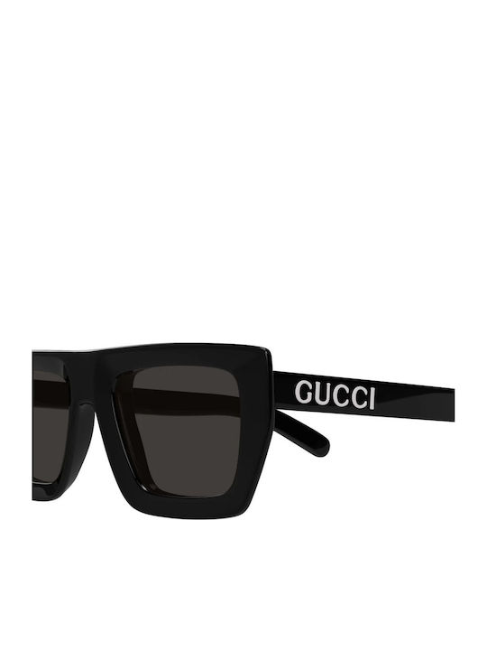 Gucci Unisex Sunglasses with Black Horn-Rimmed Frame and Grey Lens GG1723S 001