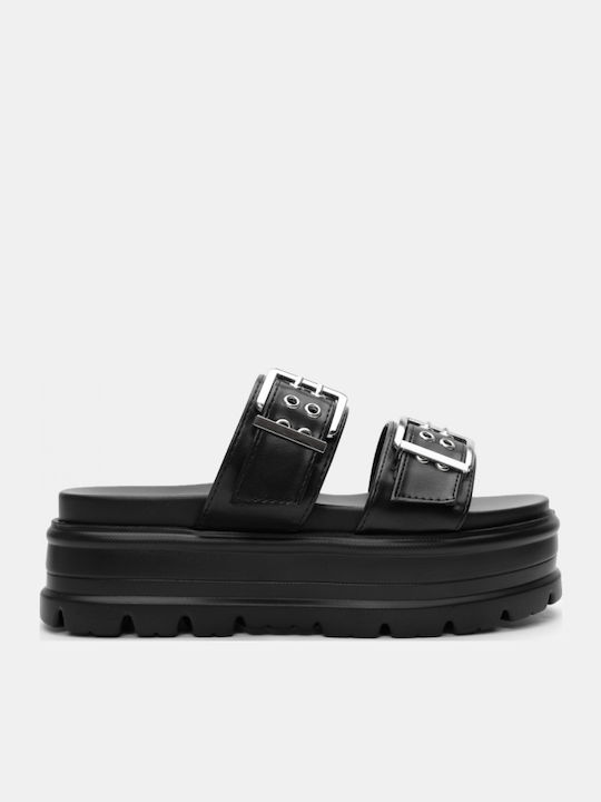 Women's Flat Sandals Flatforms in Black Color