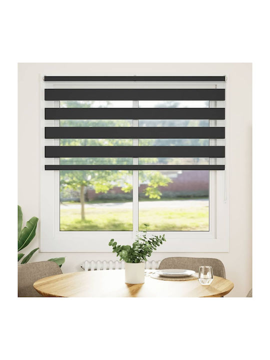 vidaXL Roller Blinds Partial Blackout Black W145xH150cm 4014244