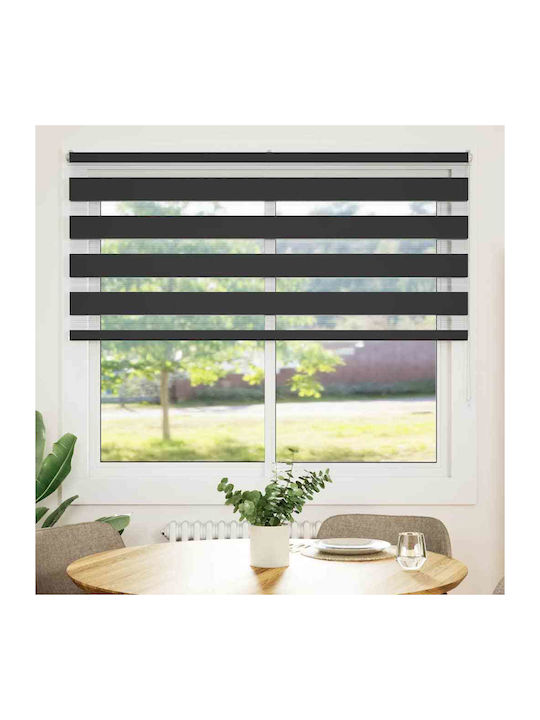 vidaXL Roller Blinds Partial Blackout Black W160xH100cm 4014221