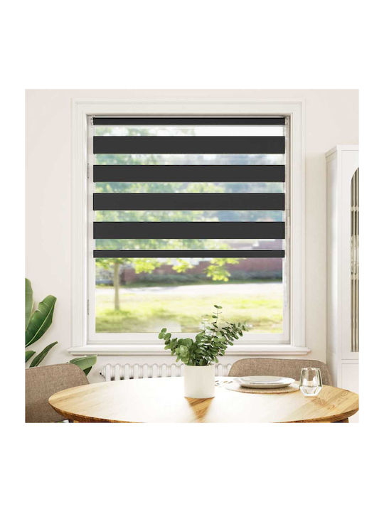 vidaXL Roller Blinds Partial Blackout Black W100xH150cm 4014235