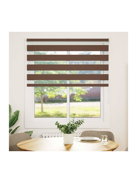 vidaXL Roller Blinds Partial Blackout Brown W125xH150cm 4014344