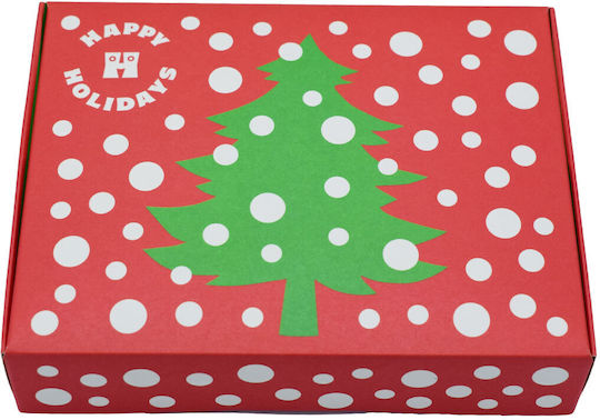 Happy Socks Paper Christmas Box for Gift Green