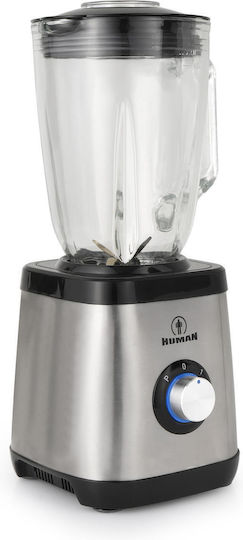 Human Blender for Smoothies with Glass Jug 1.5lt 1500W Gray