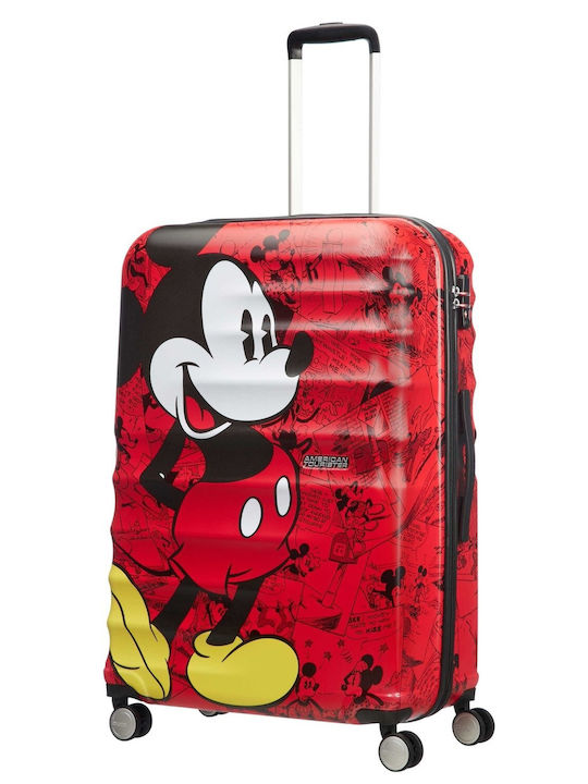 American Tourister WaveBreaker Kids Large Hard Red Suitcase With 4 Wheels Height 77cm