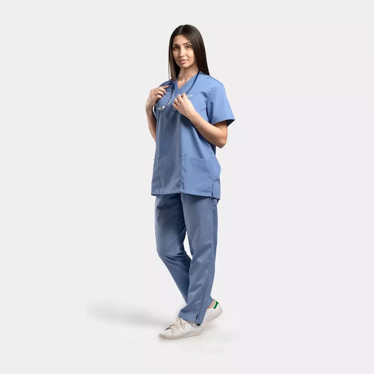 Dr. Scrub Unisex Ιατρική Μπλούζα Γαλάζια