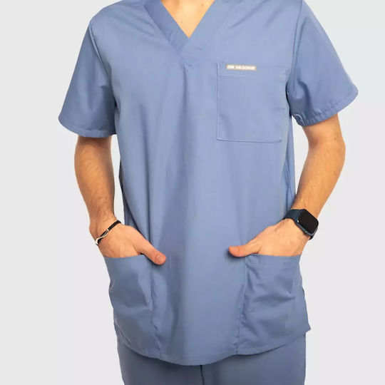 Dr. Scrub Unisex Ιατρική Μπλούζα Γαλάζια