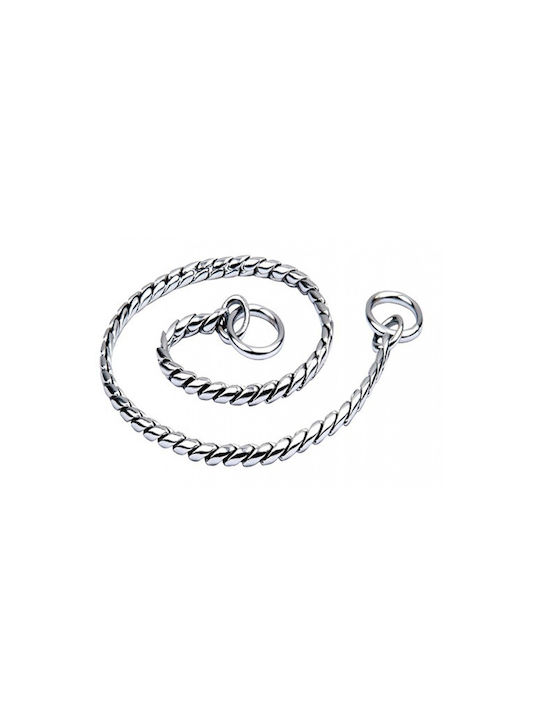 Pet Interest Flat Brass Snake Chain Dog Choke Collar Chain In Silver Colour S 0.75mm x 45cm