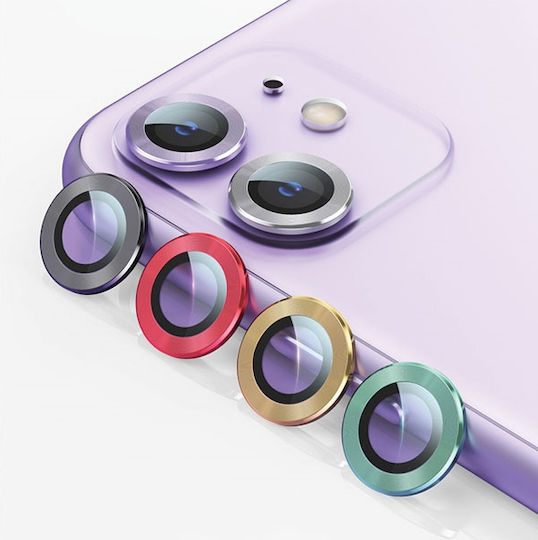 Usams Metal Rings Προστασία Κάμερας Tempered Glass Ασημί για το iPhone 11 Pro / 11 Pro Max