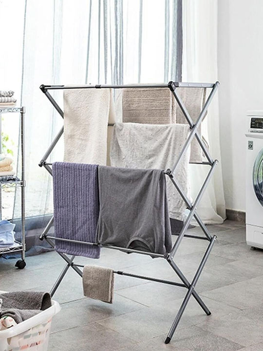 Folding Floor Clothes Drying Rack Stainless Steel