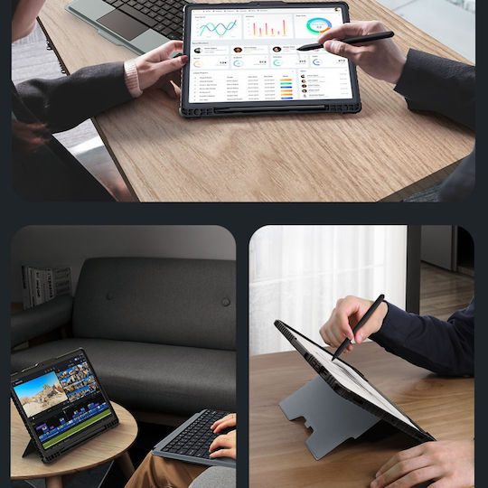 Nillkin Bumper Combo Flip Cover με Πληκτρολόγιο στα Αγγλικά US Μαύρη (Samsung Tab S9)