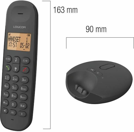 Logicom Dect Iloa 155t Solo Cordless IP Phone Black
