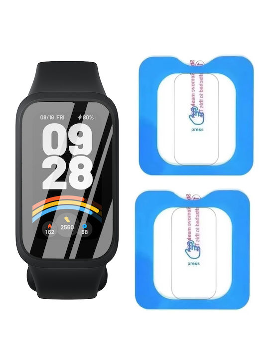 2x Erbord Sticlă Temperată Xiaomi Smart Band 9 Cadru de Instalare Activă