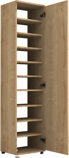 Ușă simplă Dulap de Haine Visla cu Oglindă Natural Beech 45x36x187cm