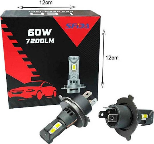 Auto Gs Λάμπες Αυτοκινήτου H4 LED Λευκό 60W 2τμχ