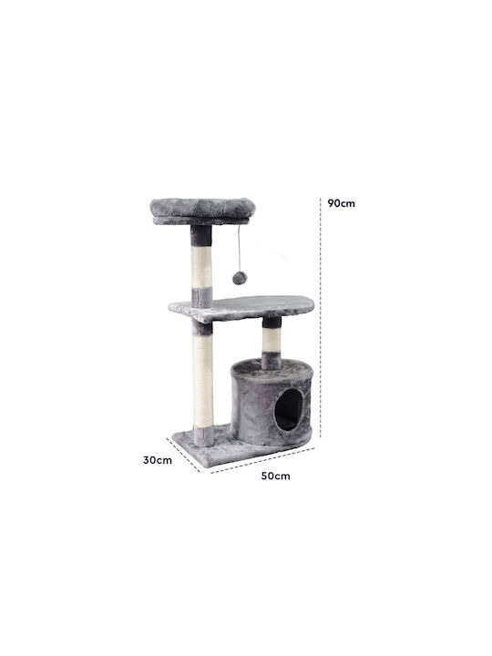 Scratching Post Cat Trees Gray 3 levels 30x50x90cm 3 Levels