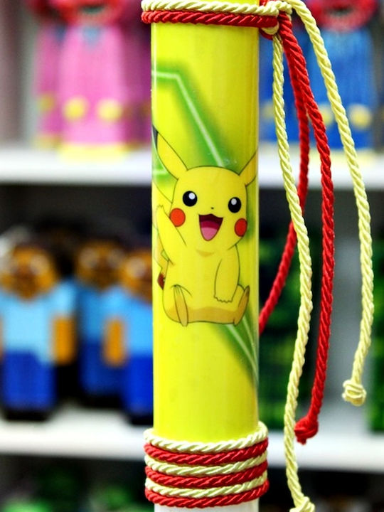 Пасхална Свещ Pokemon Кръгла Ръчно Изработена 25см Жълта (Различни Дизайни) 23E001