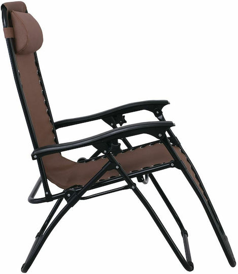Woodwell Super Relax Ξαπλώστρα-Πολυθρόνα Παραλίας Καφέ 165x65x112εκ.